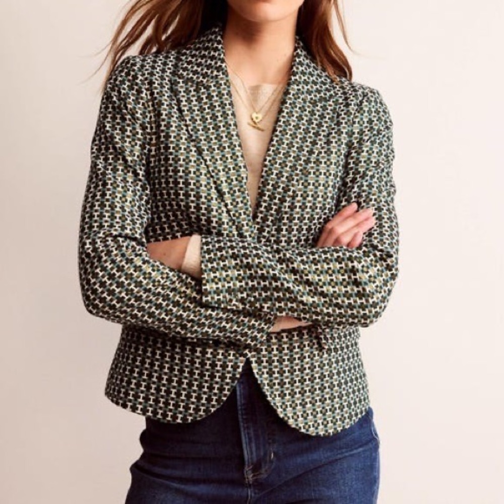Boden Jacket The‎ Canonbury Jacquard Blazer Sz S US 4 - Picture 2 of 14